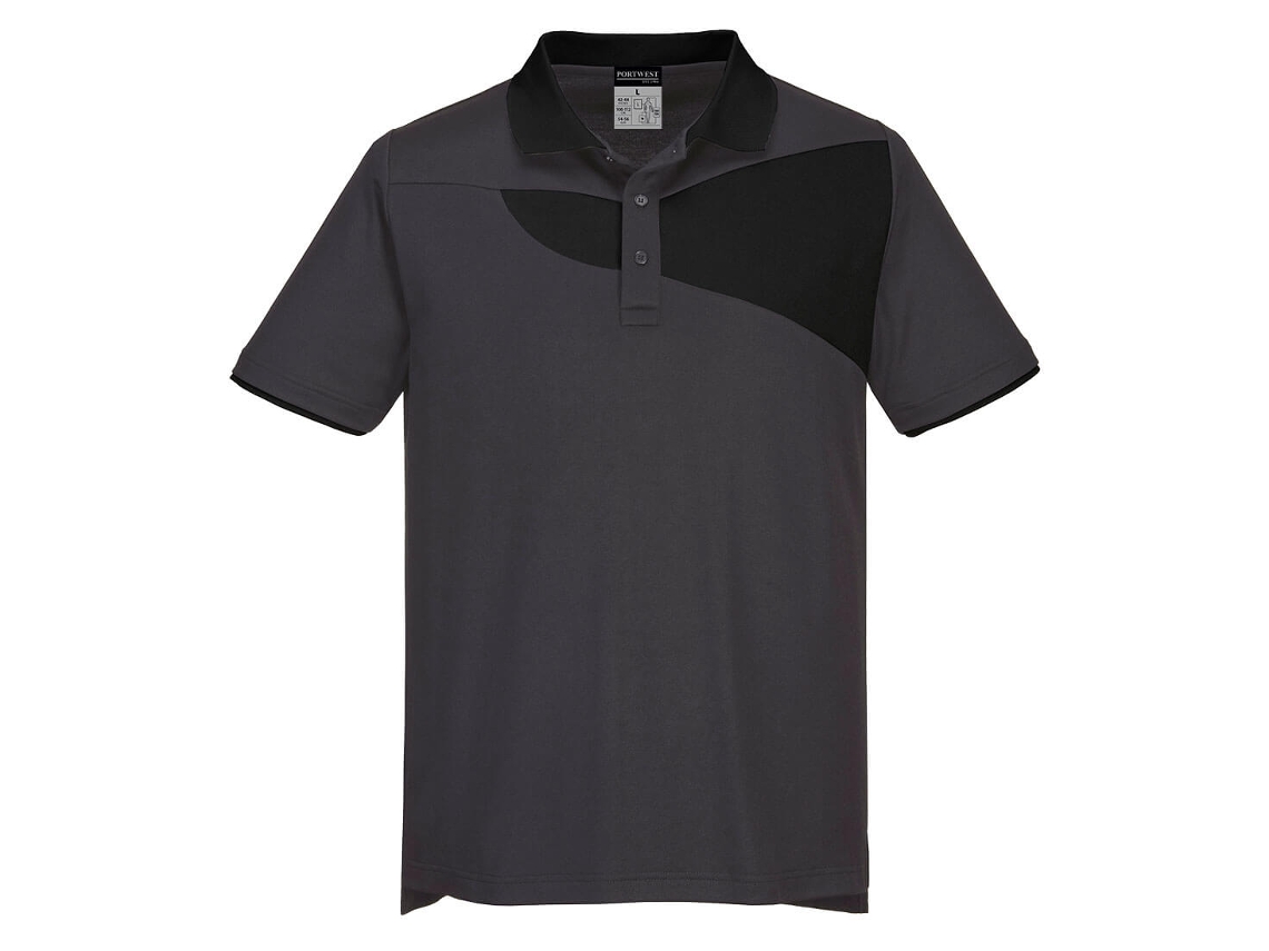 Polo Pw2 De Manga Corta - Confección Premium Para Comodidad Gris Negro / Xxxl