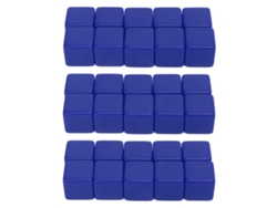 Juego De 30 Dados En Blanco De 16 Mm Y 6 Caras Para Escribir - Juego Didáctico De Matemáticas - Azul