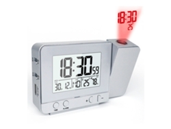 Reloj despertador de proyección, LED, USB, respaldo de batería, proyector 180 RNEMITERY