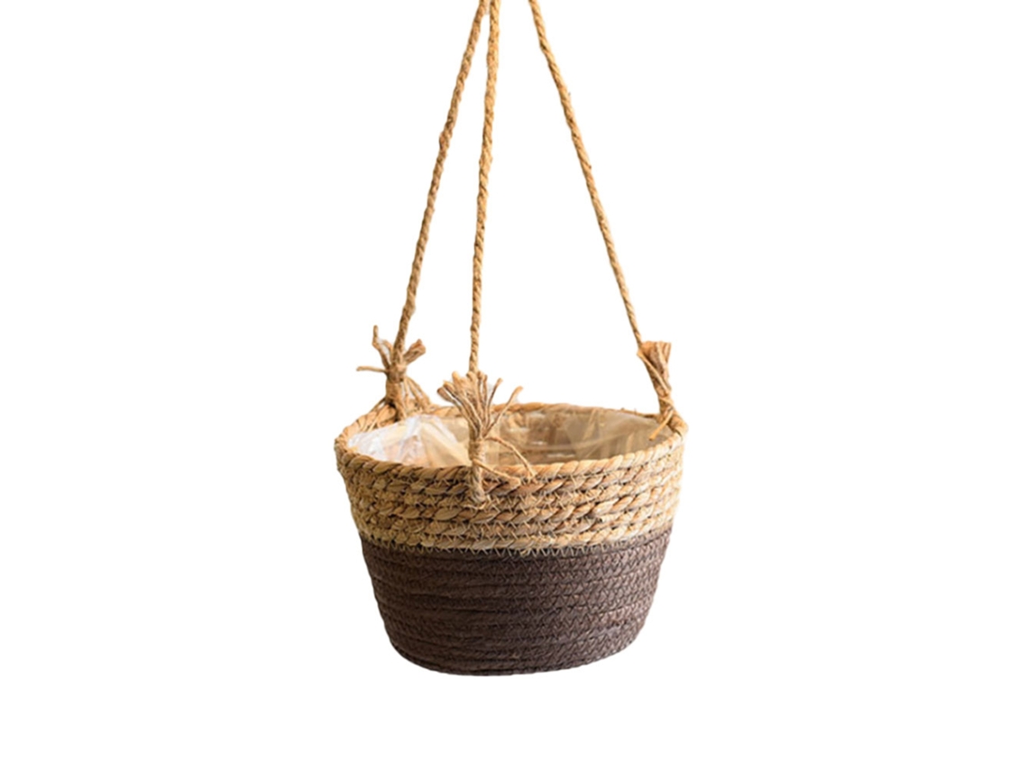 Cesta de flores tejida decorativa multiusos