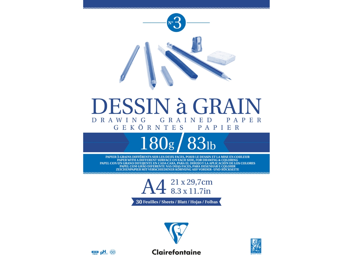Bloc de Papel de Dibujo CLAIREFONTAINE A Grano Din A4