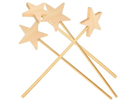 4 varitas mágicas de madera 23 cm ARTEMIO