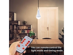 Lâmpada LED solar portátil Bj, luz de emergência para uso interno/externo com controle remoto, IP65, ideal para camping e feiras noturnas.