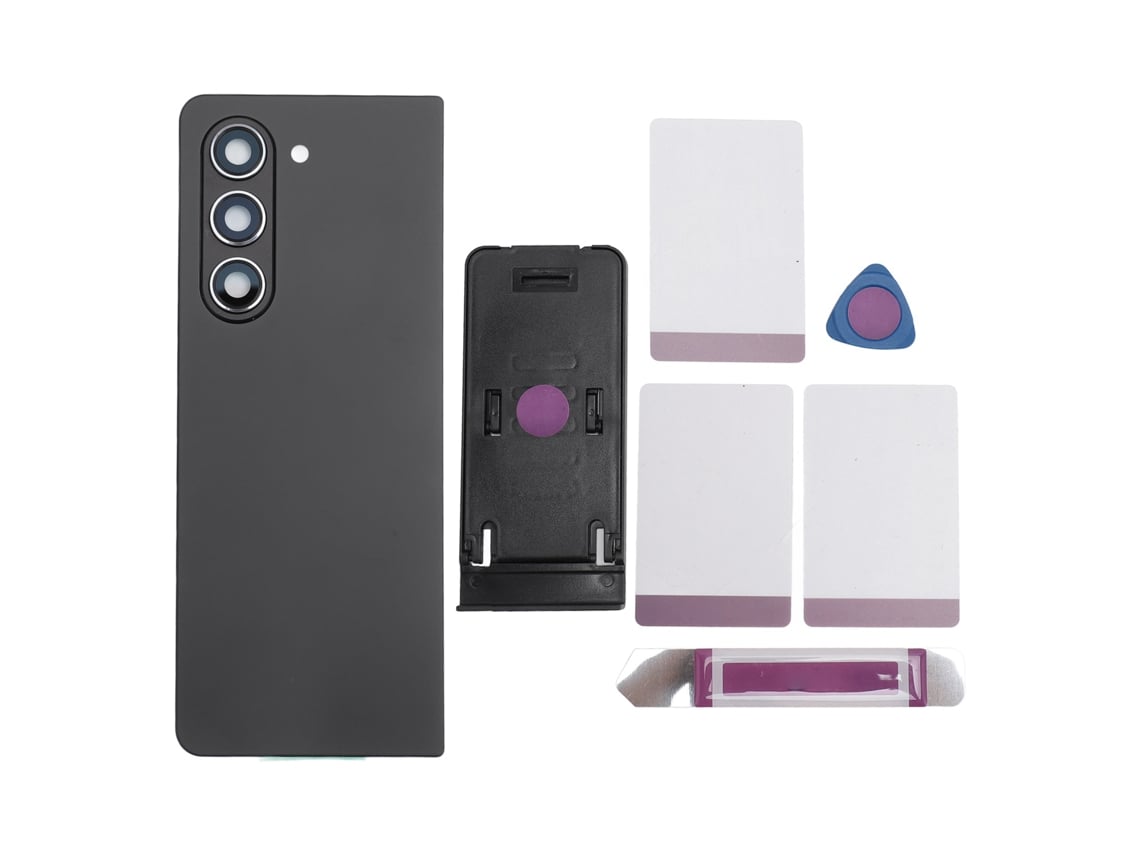 Capinha De Vidro Traseira Para Galaxy Z Fold 5 5g F946 Com Lente De Câmera E Fita Pré-instalada Preto