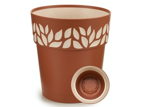 Maceta De Plástico + Bandeja Interior + Plato Maceta Marron 30 Cm TIENDA EURASIA