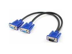 Cables divisores VGA para dos monitores, cable VGA en Y (1 macho a 2 hembras), adaptador de conversión de vídeo para duplicación de pantalla