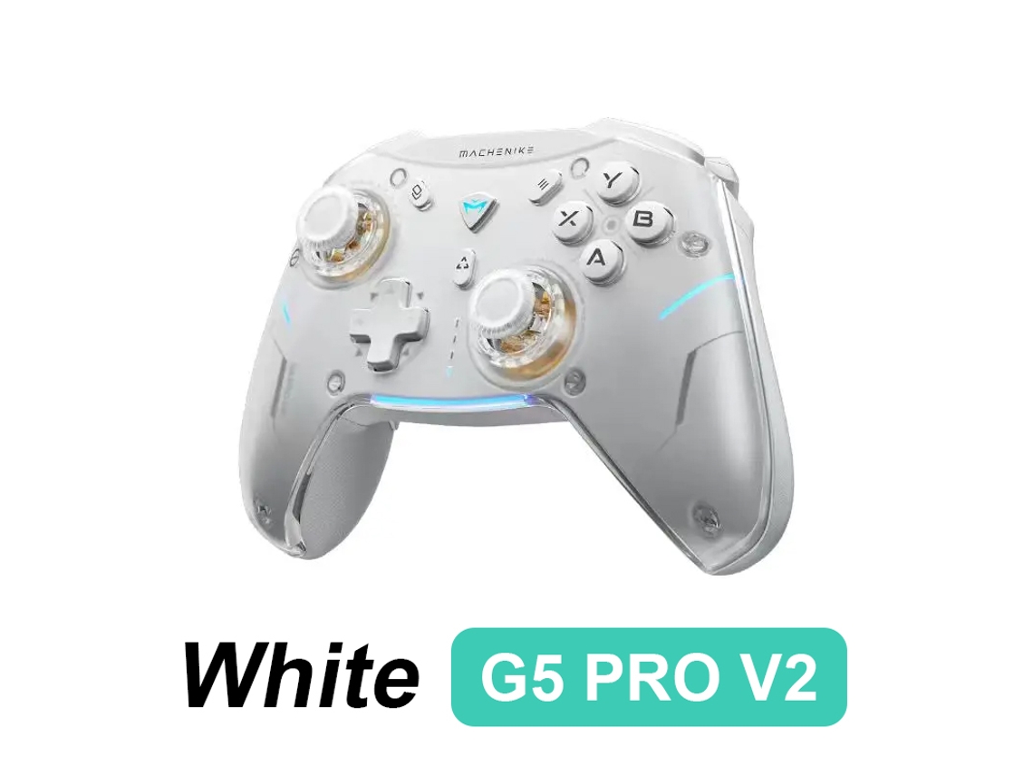 Mando G5 Pro V2, joystick óptico Hall, compatible con PC y Steam, Bluetooth inalámbrico, gatillo personalizable, blanco. Aeuzwr