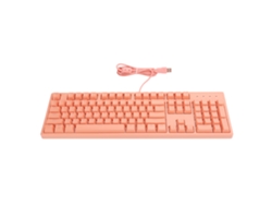Teclado mecánico para juegos Baoj-2026 RGB de 104 teclas con retroiluminación azul y rosa, portátil para ordenador de sobremesa.