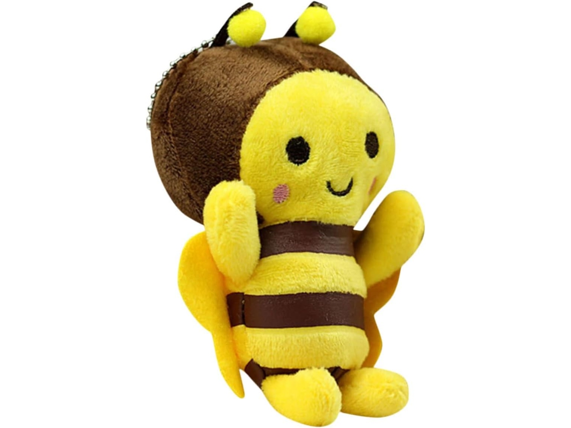 Llavero De Abeja De Peluche Amarillo, De Algodón Pp, Diseño Portátil Para Colgar.