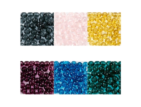 270 Cuentas Redondas De Vidrio Enfrentado Ø 4 Mm Multicolor Creotime