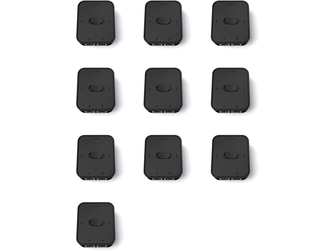 Selector De Conmutador De Red Lan Cat6 Rj45 De 2 Puertos (10x) Y 1000 Mbps