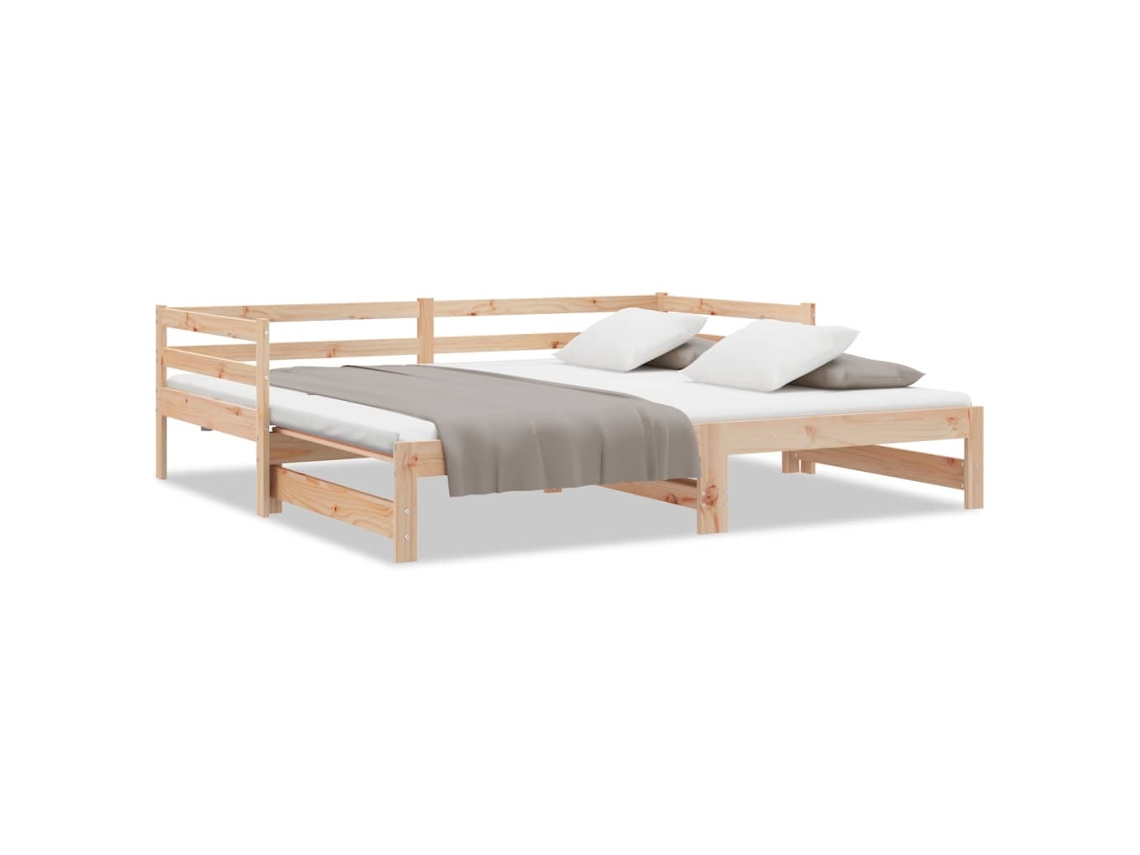 Sofá Cama VIDAXL Marrón Madera (193.5x181x56.5 cm)