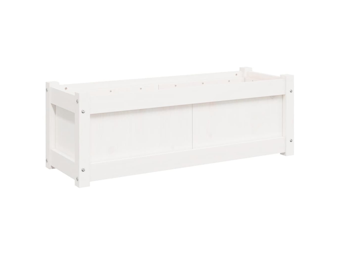 Jardinera de madera maciza de pino blanca VIDAXL (90x31x31 cm)