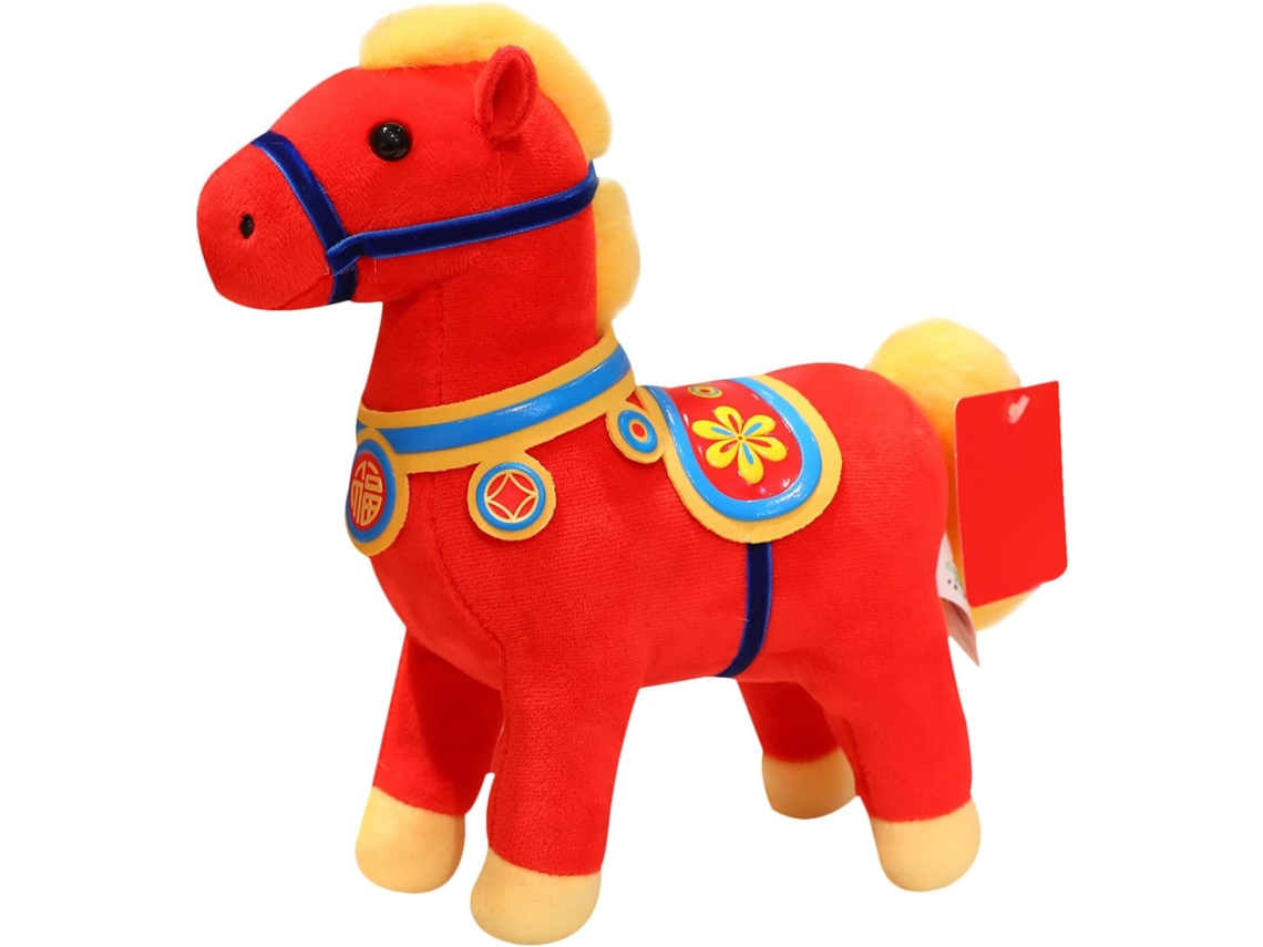Caballo de peluche: Mascota del año 2026 – Adorno Feng Shui, juguete de peluche suave para regalar.