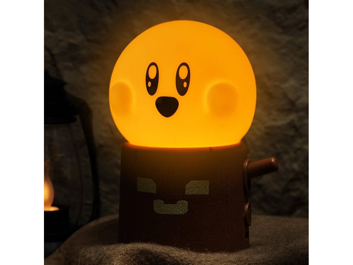 Bonita luz nocturna fantasma, dos modos: luz amarilla cálida y luz de vela, luz nocturna para niños (marrón)