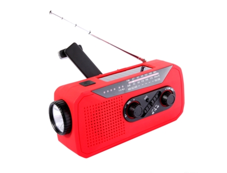 Radio Meteorológica Manivela De Emergencia, Linterna Led Solar Portátil Am/Fm, Con Alarma Sos, Potencia De 2000 Mah ELKUAIE