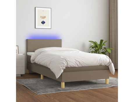 Cama con somier VIDAXL (Gris - Tela - 203 x 90 x 88 cm)