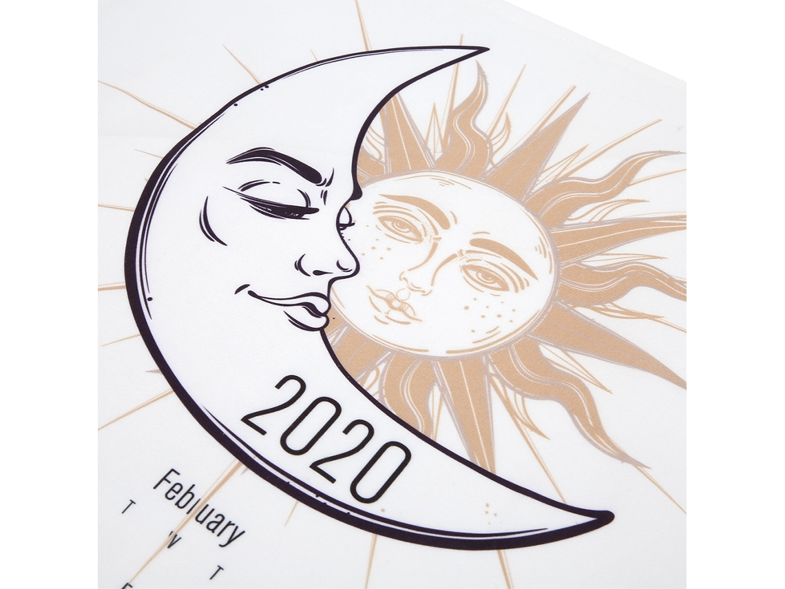 Calendario De Pared Textil De 50x70 Cm, Estilo Sencillo, Con Diseño De Cara De Luna, Decoración Para El Hogar 2020