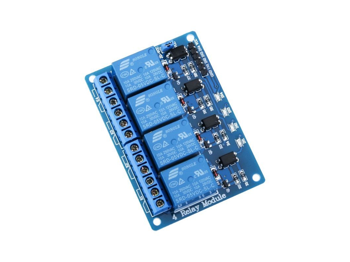 Módulo De Relé 4 Canales 5v Dc Con Optoacoplador Para Mega 2560 Raspberry Pi Stm32 Pic Avr
