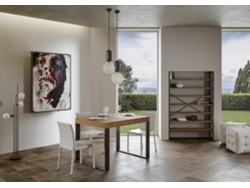 Mesa extensible 90x140/244 cm Tecno Roble Natural estructura Antracita