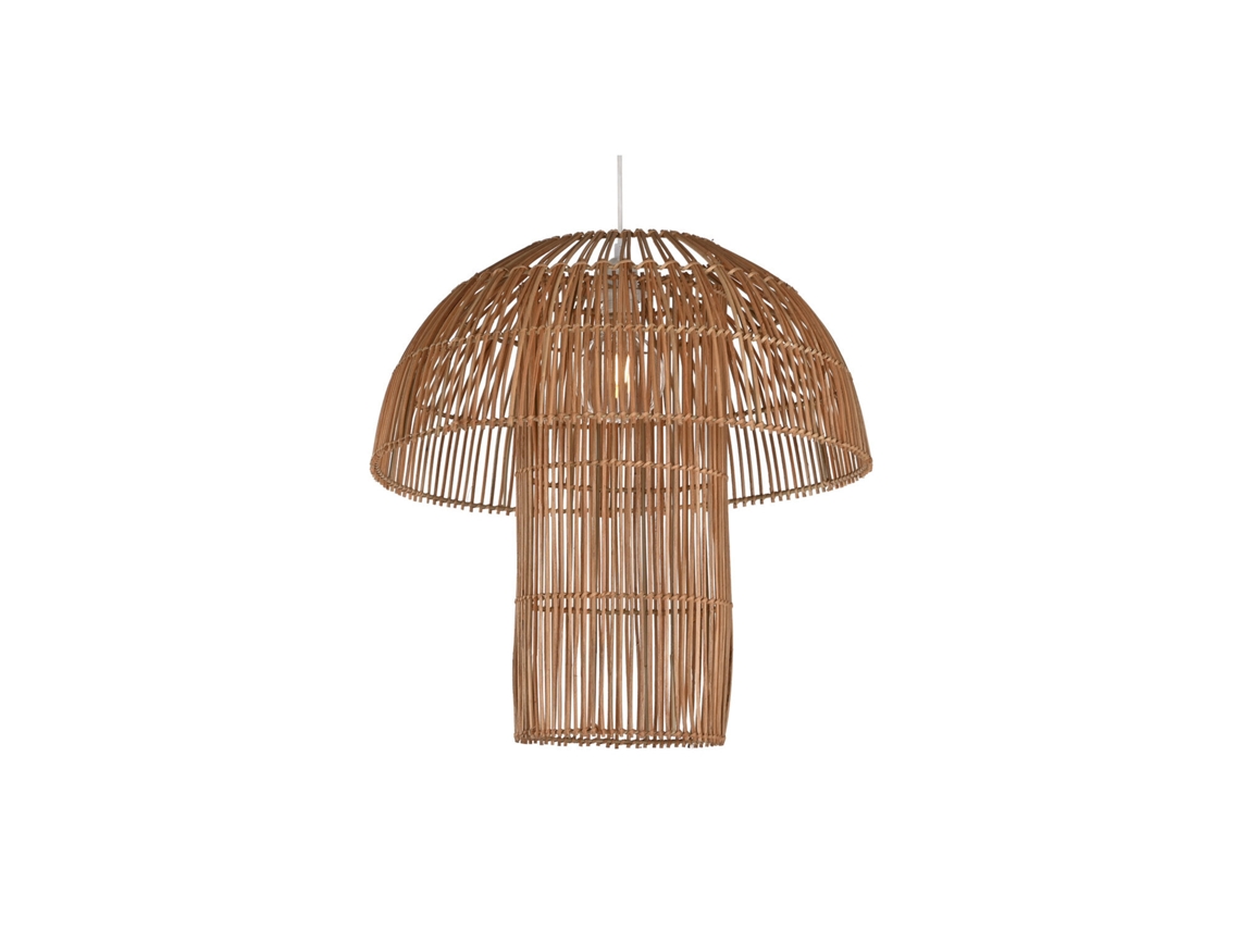 Lampara Techo Ratán Seta Natural Marron 50x50x51cm