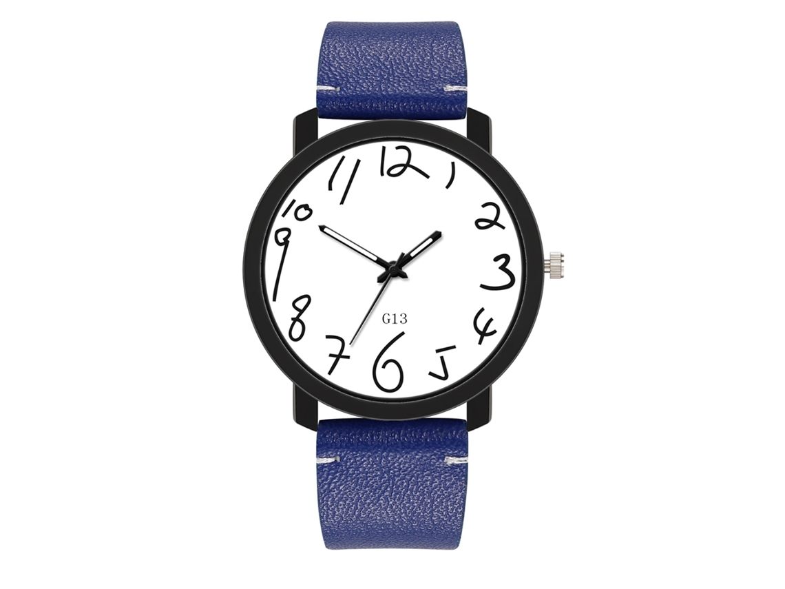 Reloj Casual Simple Para Hombre G13 De Cuero Con Correa De Cuero Azul Real