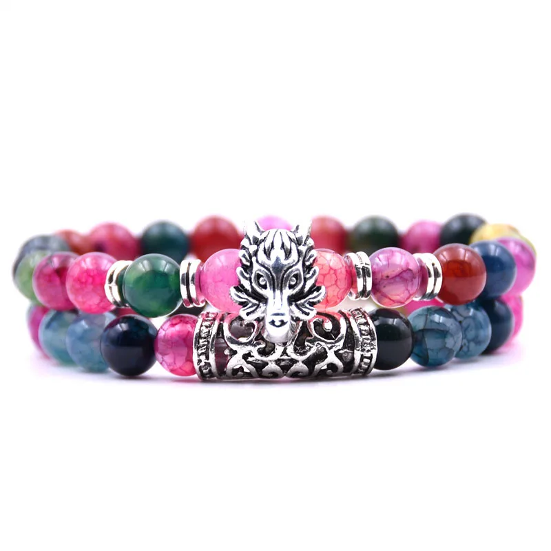 Conjunto De Pulsera Elástica Con Cabeza De Dragón Animal
