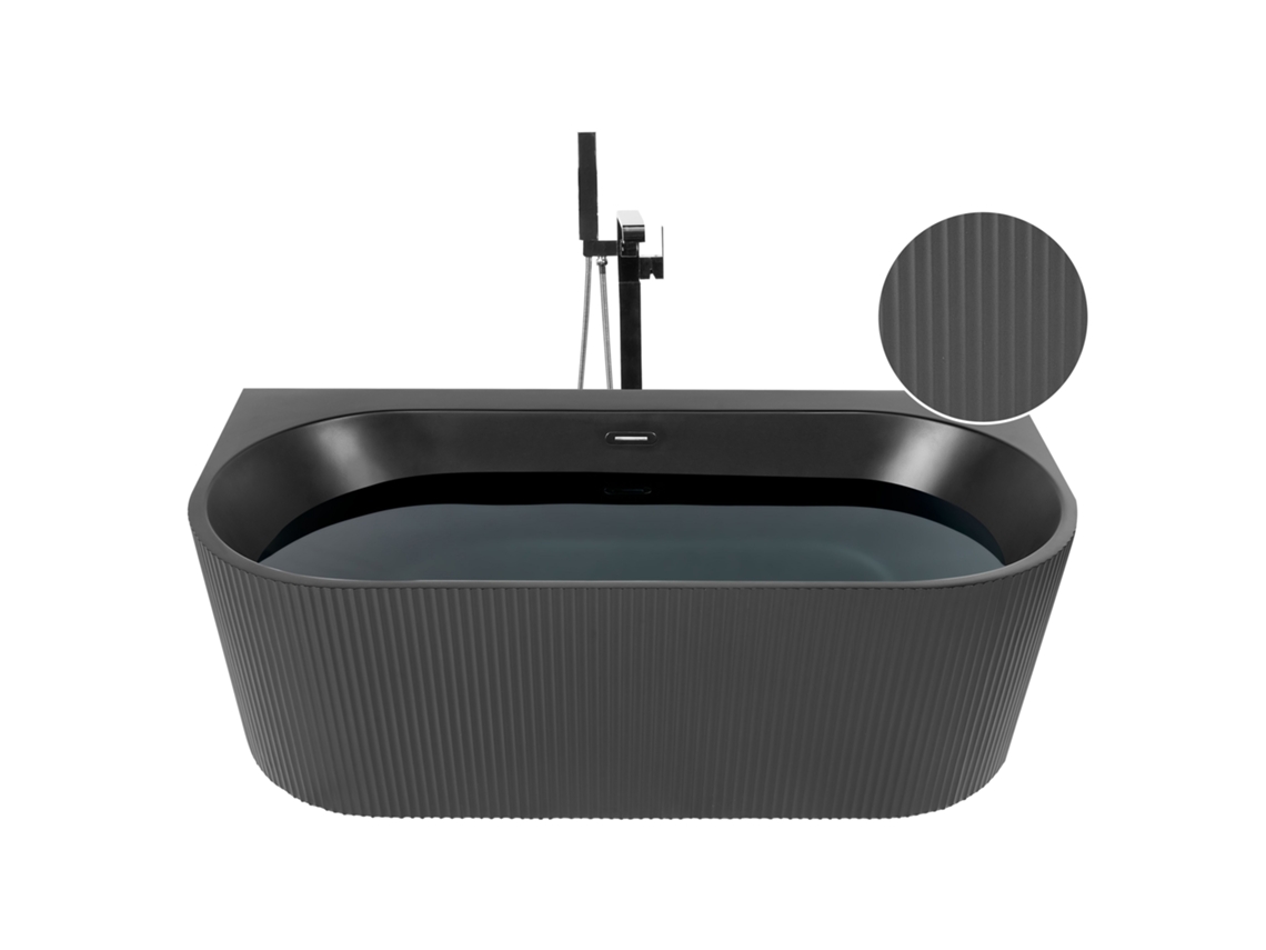 Bañera BELIANI Gocta de Acrílico Negro 80x170x60