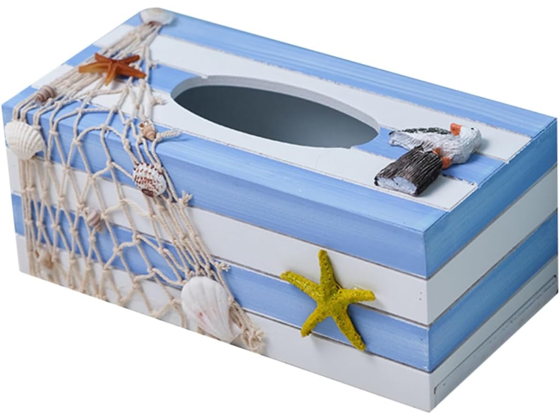 Caja De Pañuelos De Estilo Mediterráneo, Organizador Decorativo Para Oficina