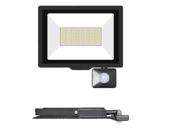 Foco de inducción LED, sensor PIR ajustable, para exteriores, 1 foco de 75 W, blanco cálido OEM (2700-3500 K)