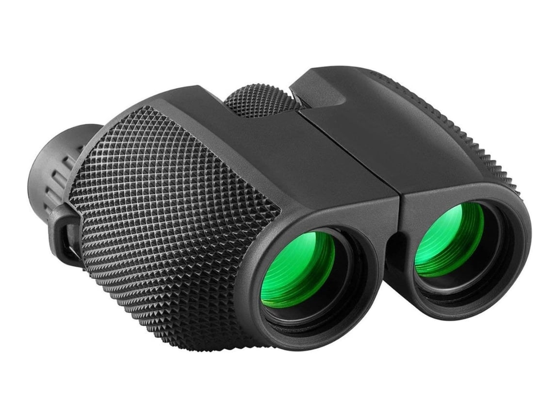 Prismáticos plegables compactos de alta potencia 10x25, telescopio impermeable, color negro USHION
