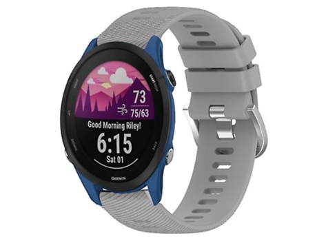Correa De Reloj Inteligente Para Garmin Forerunner 255S, Banda De Reloj De Silicona De Color Sólido Gris De 18Mm VENISYMLIS
