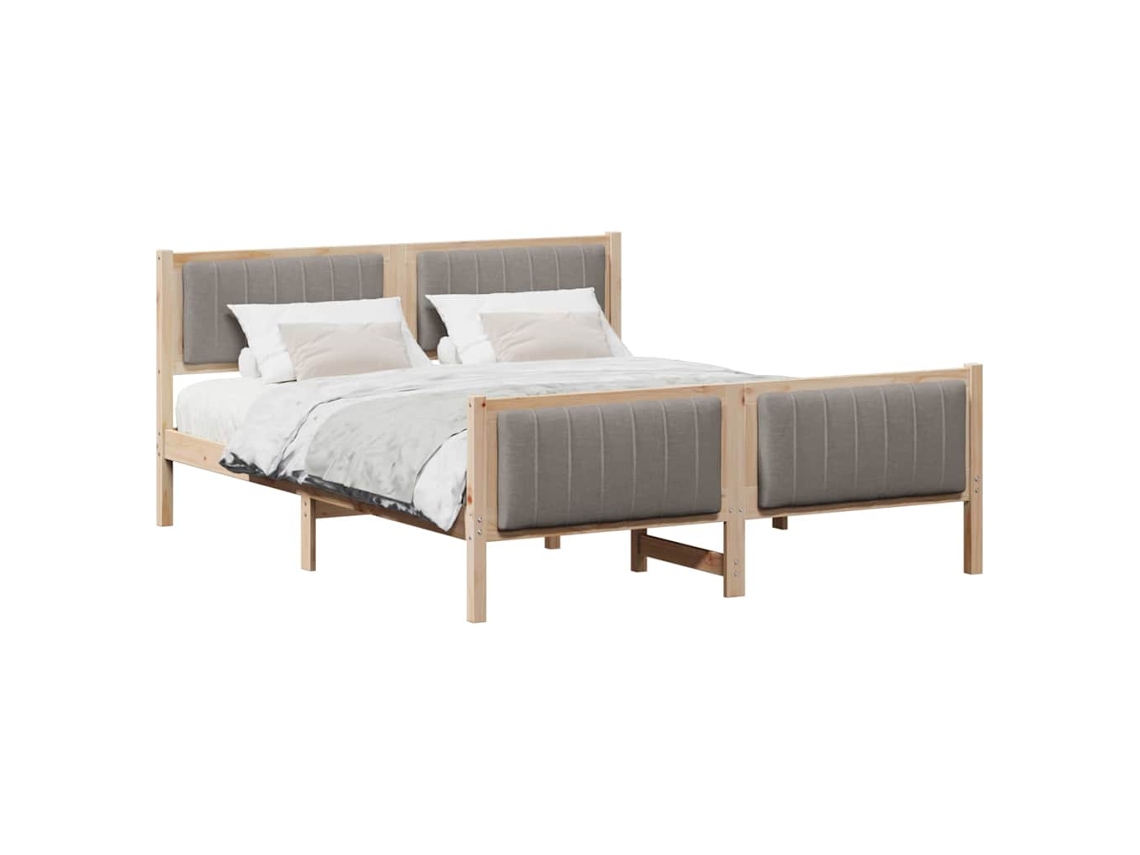 Maison Exclusive - Estructura De Cama Con Cabecera Marrón Y Taupe 160 X 200 Cm