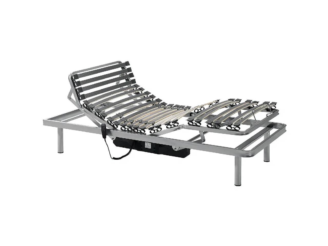 Estructura de cama ERGONÓMICA 90X190 Baño 5 planos de articulación diferentes Alto 35cm Pintura Epoxi Gris.