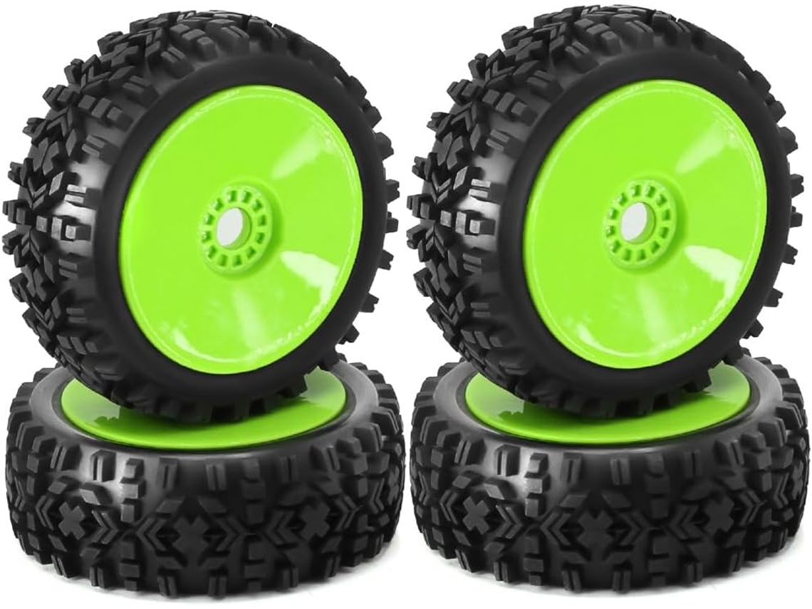 4 Piezas De Ruedas De Goma Rc 1/8 De 120 Mm, 112 Mm Y Buje Hexagonal De 17 Mm Para Coches De Carretera.