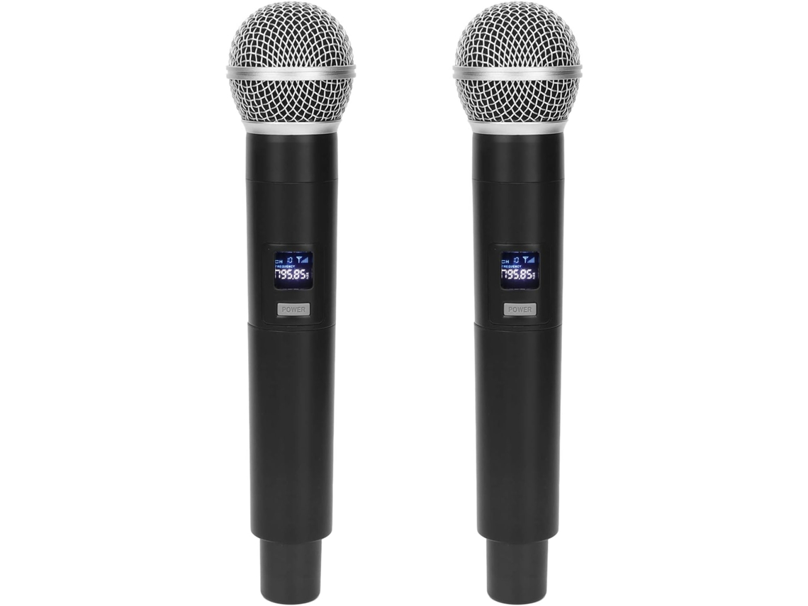 Micrófono Inalámbrico, Receptor De Sistema De Micrófono Dinámico Portátil Dual, Adaptador De 6,35 A 3,5 Mm