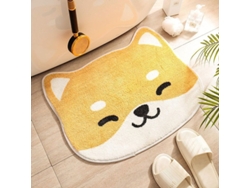 2026-alfombra Baño Lavable Cute Perro Gato Microfibra Antideslizante Niños Baño Cocina Dormitorio Amarillo