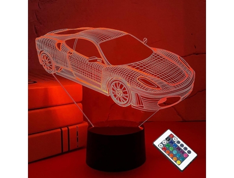 Coche con luz 3D, deportes, carreras, toboganes con control remoto, 16 variaciones de color, vacaciones, Navidad, cumpleaños, niños, niños pequeños...