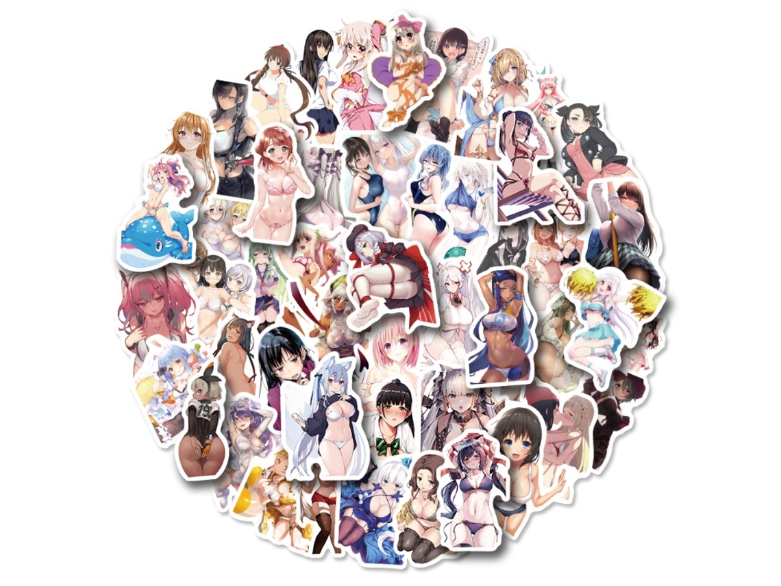 2026-50 Pegatinas De Chicas Anime Impermeables Para Laptop Teléfono Botella Agua Equipo Maleta Casco Patineta Coche Bp-0000263