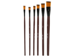 Set De 6 Brochas Profesionales Para Pintura Con Aceite Y Maquillaje