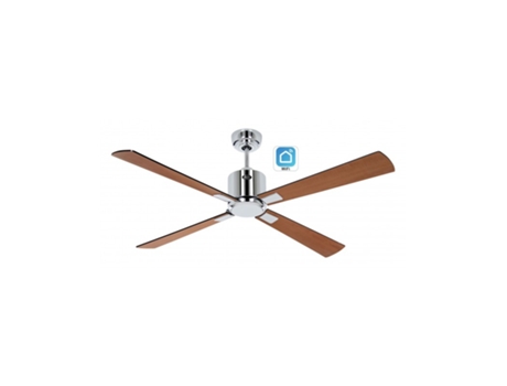 Ventilador De Techo CASAFAN ECO NEO III 132cm Con WiFi 948202W Motor Cromo Brillante/ Teca Y Negro