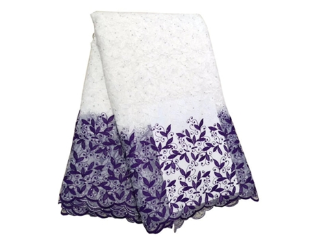 Vestido De Tela De Encaje Neto (Morado - 5 Yardas - 130 Cm)