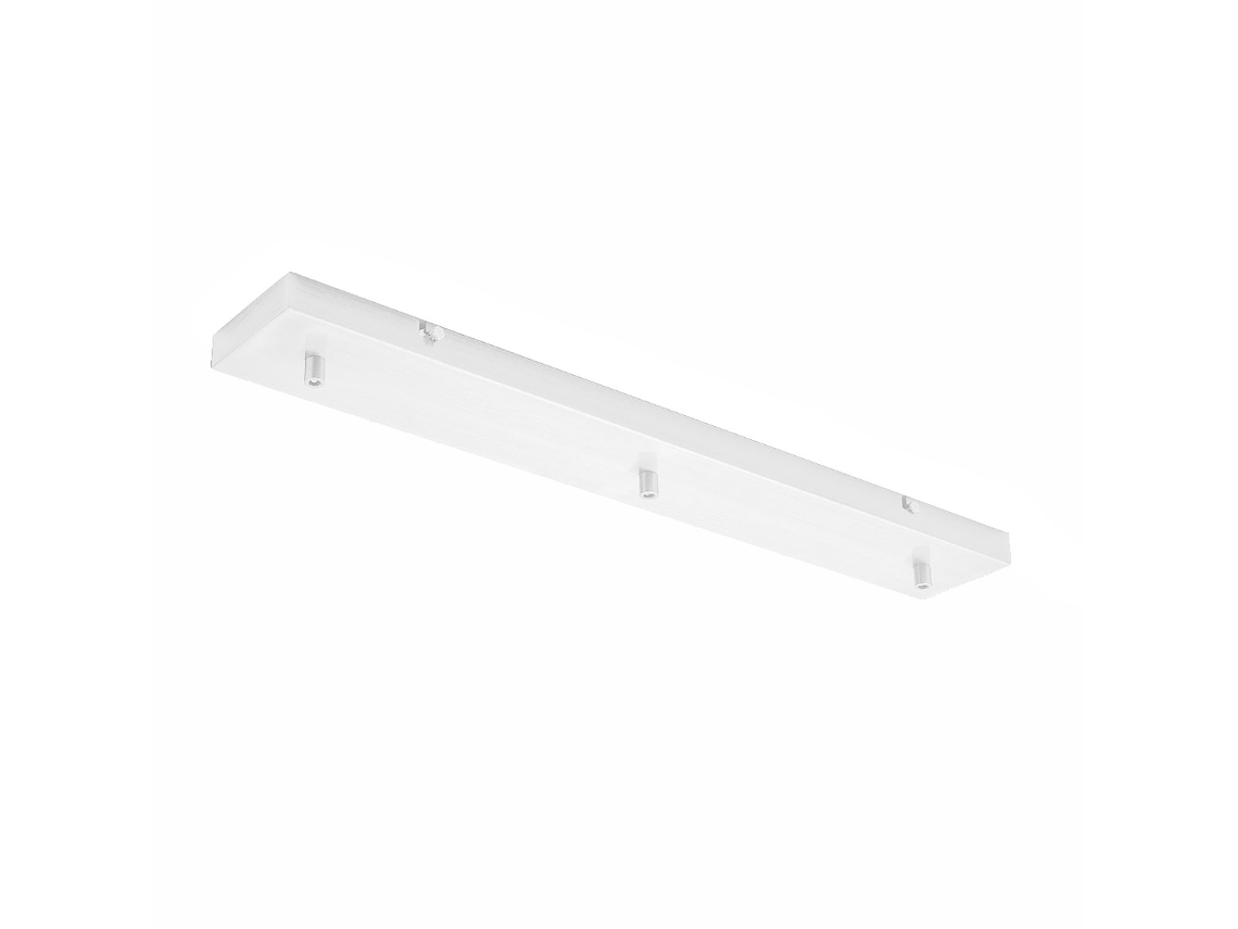 Rosetón de techo rectangular metálico Alice blanco IP20 para luminarias suspendidas, base de techo moderna, conexión central, fácil instalación Gea Luce