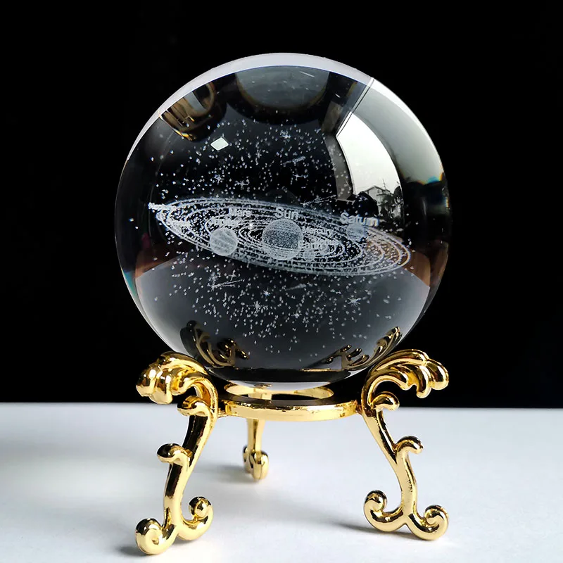 (estilo 2 60 Mm) Bola De Cristal De 60 Mm, Esfera De Vidrio Tallada En 3d, Pisapapeles Con Base.