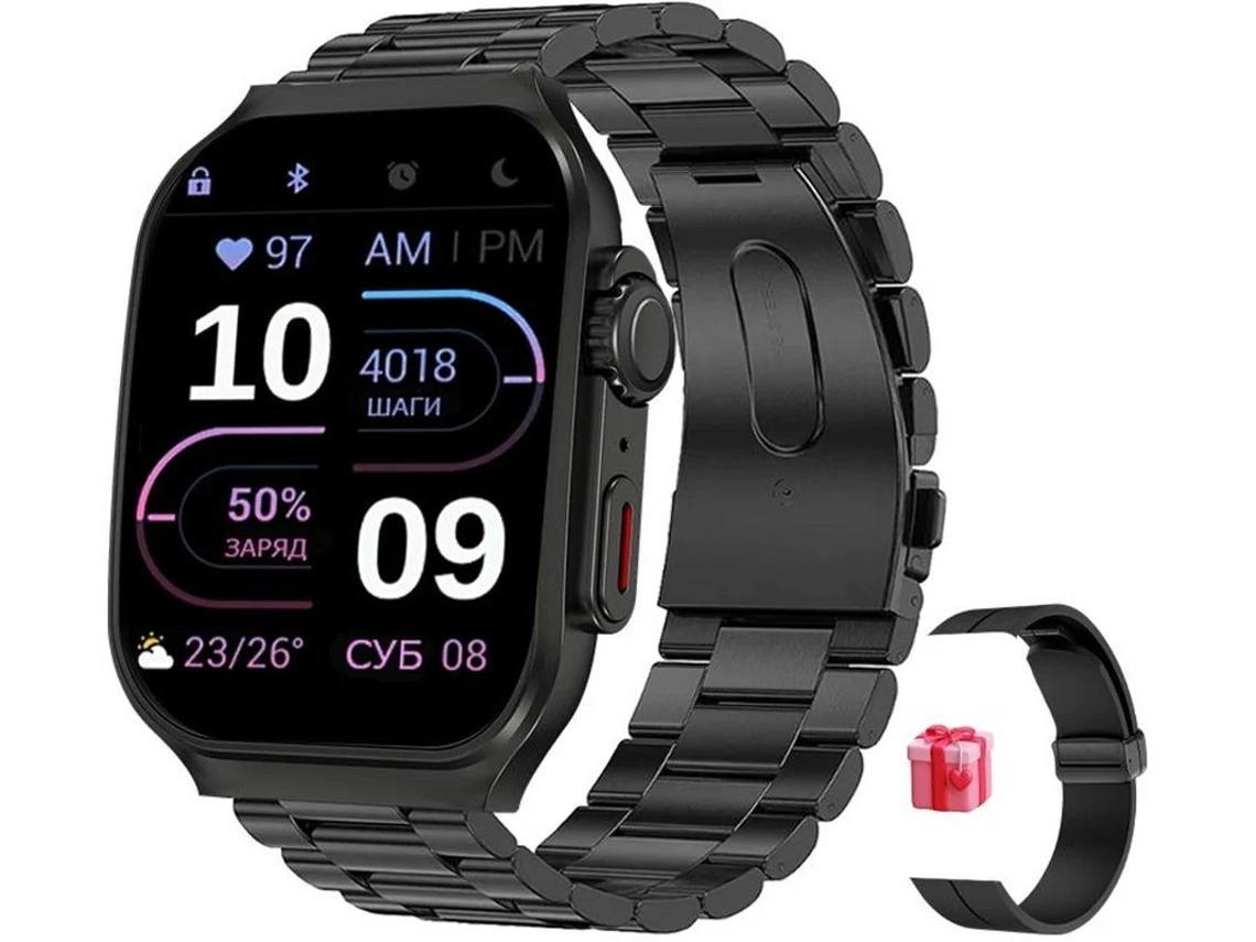Reloj inteligente con pantalla táctil HD de 1,96 pulgadas, 100 modos deportivos, batería de 400 mAh, soporte para llamadas y monitoreo Bestvite.