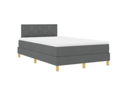Maison Exclusive - Cama Box Spring Led Con Colchón Gris Oscuro 120 X 190 Cm Tela