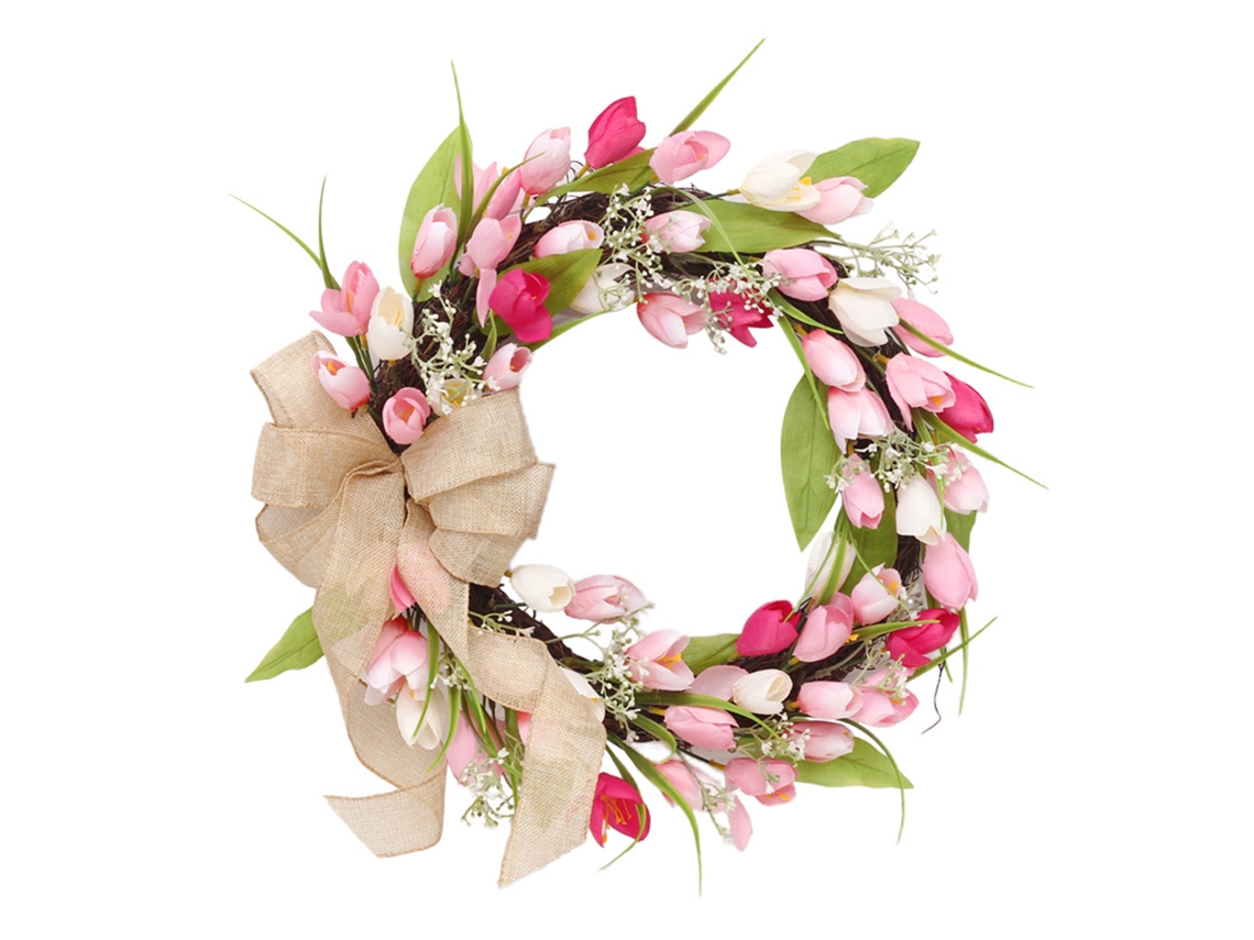 Ramo Decorativo De Tulipanes Artificiales: Un Versátil Arreglo Floral Para La Decoración Del Hogar Y La Puerta.