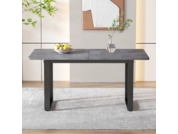 Mesa de comedor extensible multifuncional en acero gris estilo industrial