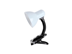 Lámpara de mesa Saidu E27 con abrazadera GSC blanca