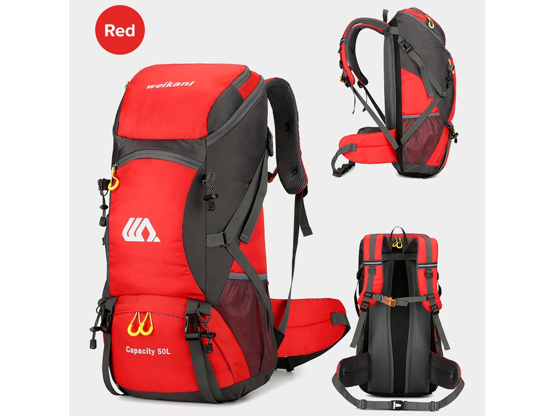 Mochila De Trekking Resistente Al Agua De 50 Litros Para Acampar, Escalar, Viajar Y Practicar Deportes Al Aire Libre.